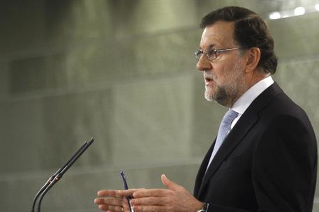 29/12/2015. Consejo de Ministros: Mariano Rajoy. El presidente del Gobierno, Mariano Rajoy, durante su intervención en la rueda de prensa po...